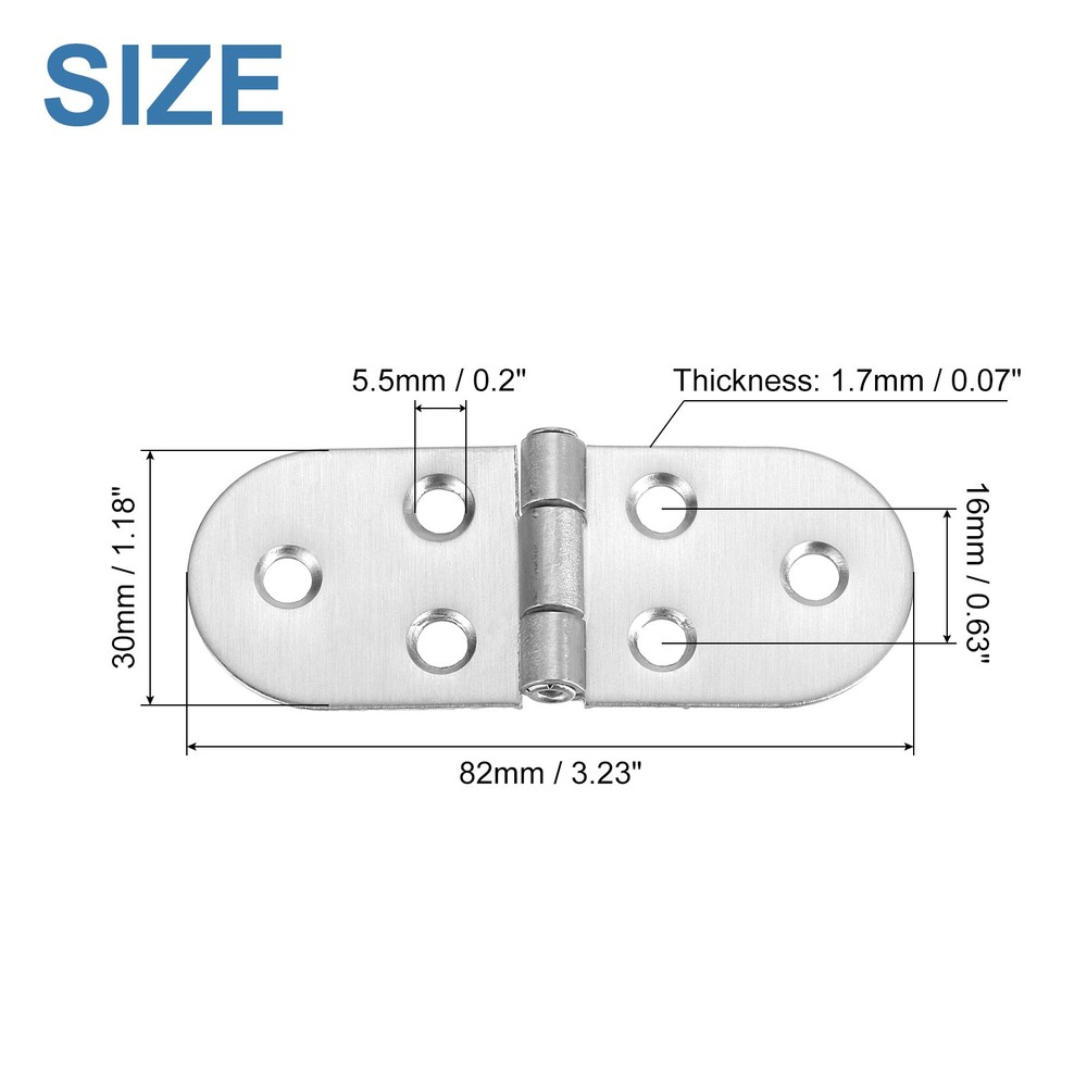 Folding table hinge, 4 pcs 270° with screws, silver, iron