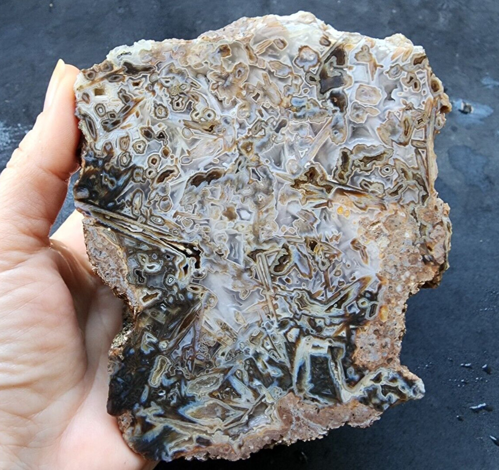 34.03 oz (965 gr) Agate Slab, Pseudomorph Agate, Lapidary Slabs, Agate Rough