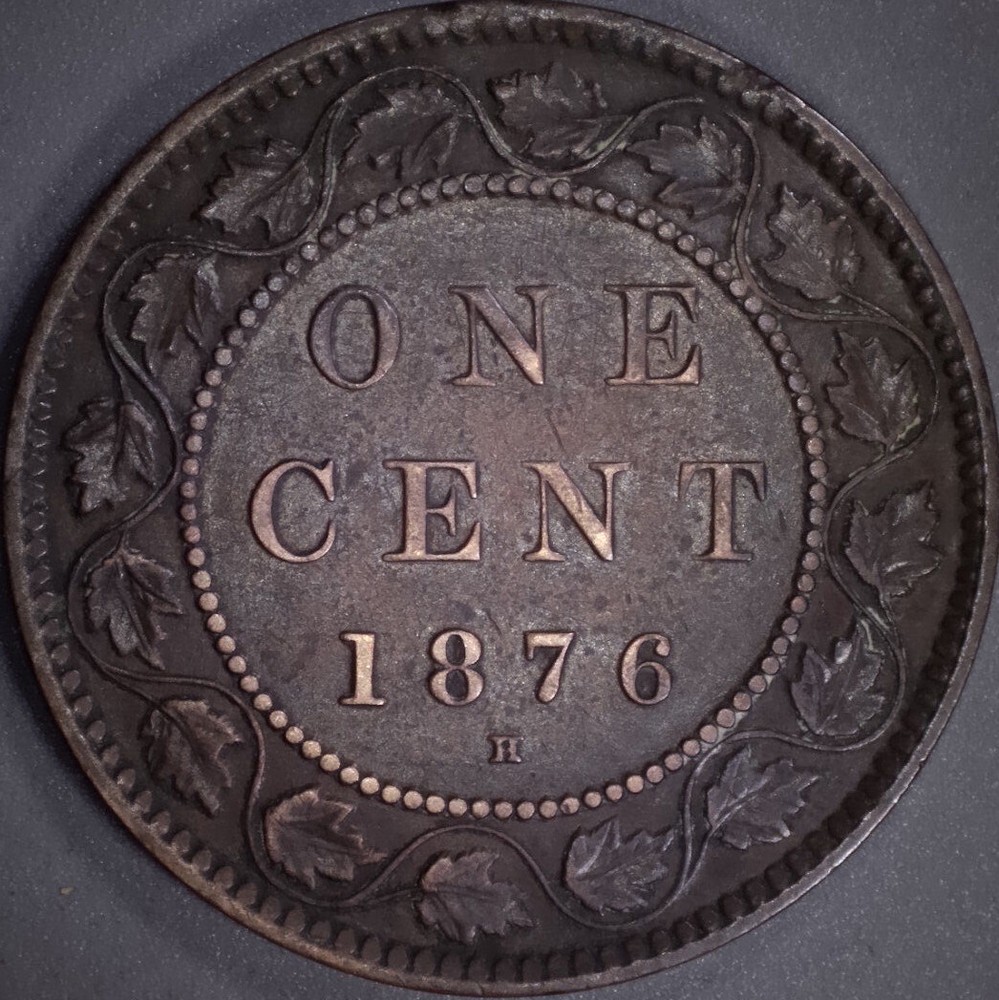 1876 Canada Large Cent AU