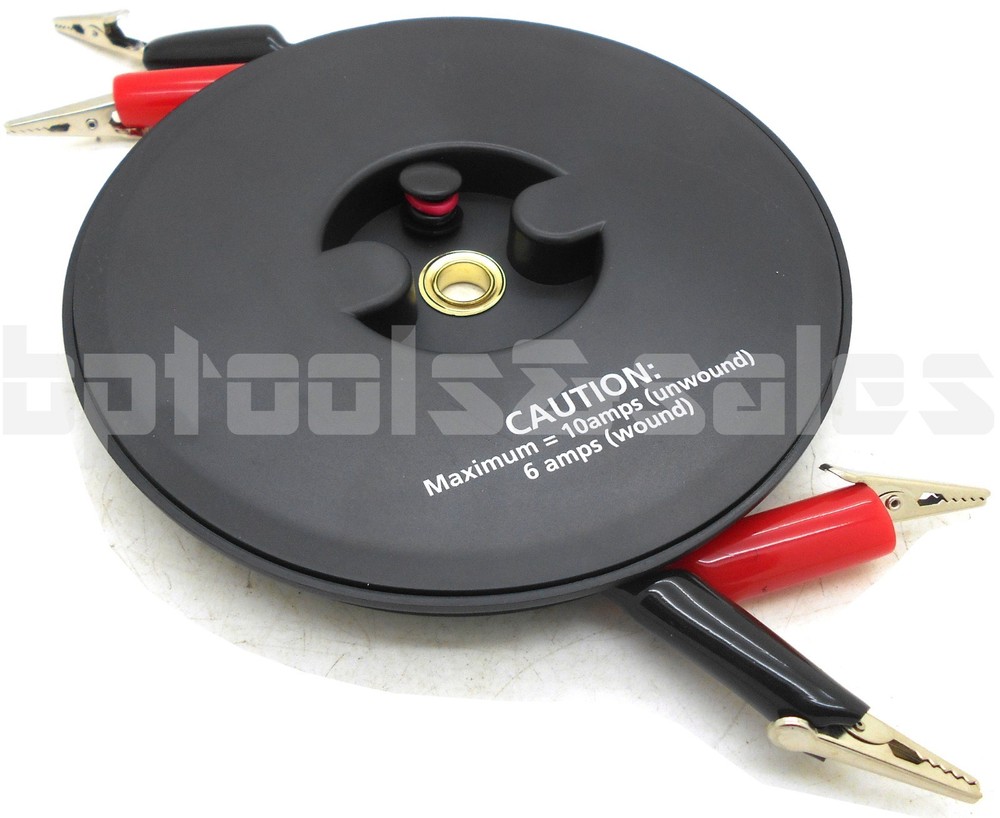 2 Wire 30 FT Retractable Test Leads 18 Gauge Alligator Clips Electrical Testing