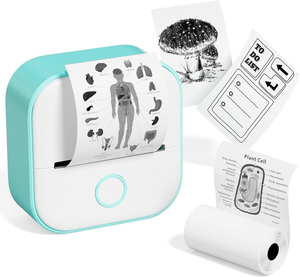 Phomemo T02 Mini Thermal Printer Photo Printer Pod Sticker Printer+3 Roll Paper