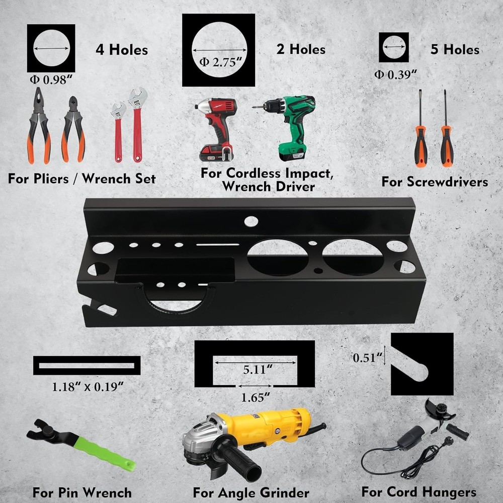 Power Tool Organizer,Heavy Duty Drill Driver Angle Grinder Holder,Quick Acces...