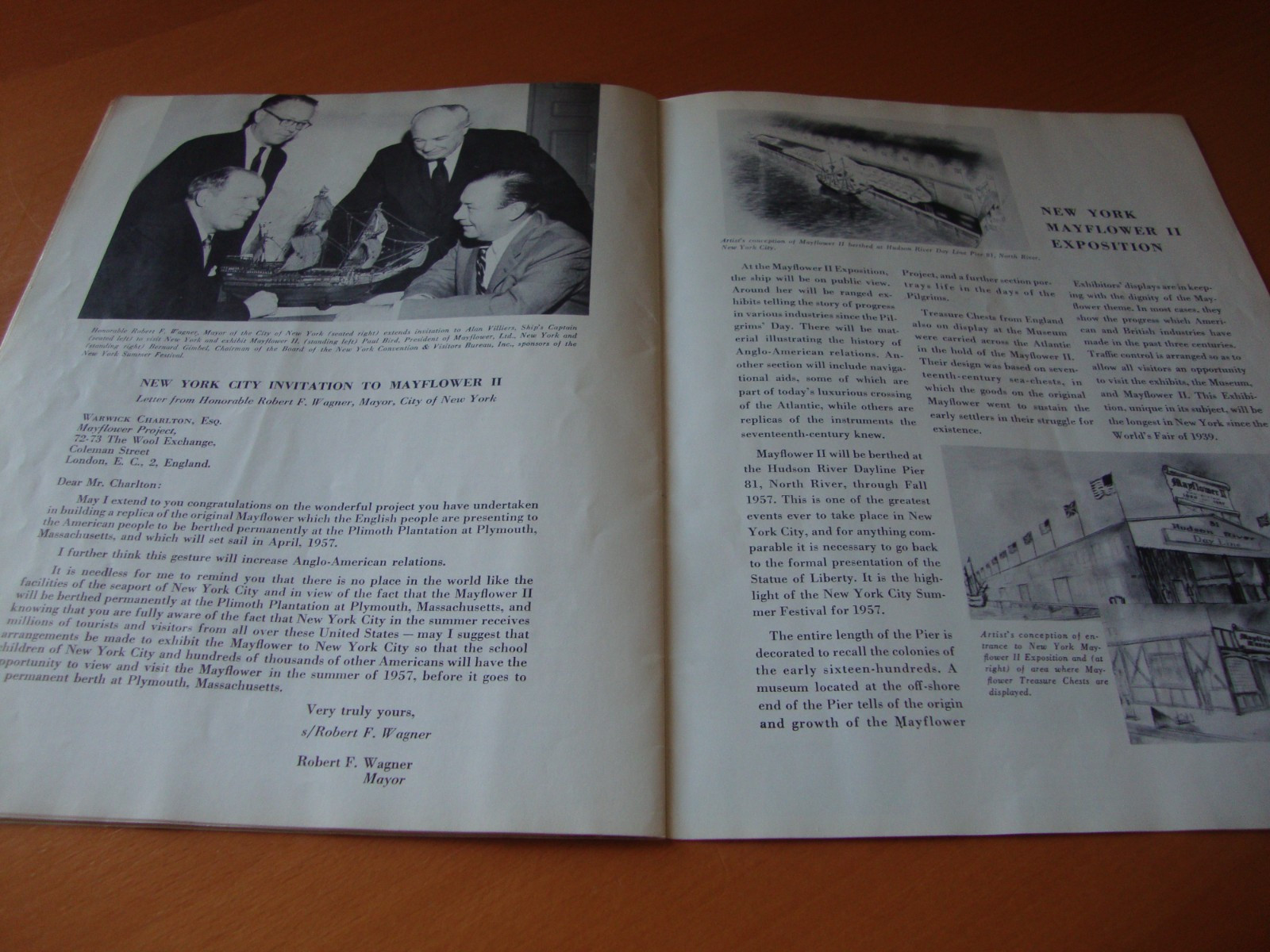 Vintage Mayflower II Official Souvenir Booklet NY Mayflower II Exposition 1957