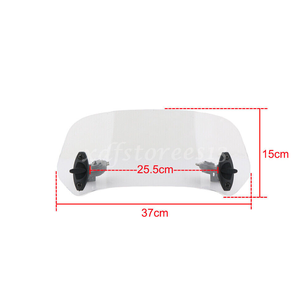 Motorcycle Adjustable Clip-On Windshield Extension Spoiler Windscreen Deflector