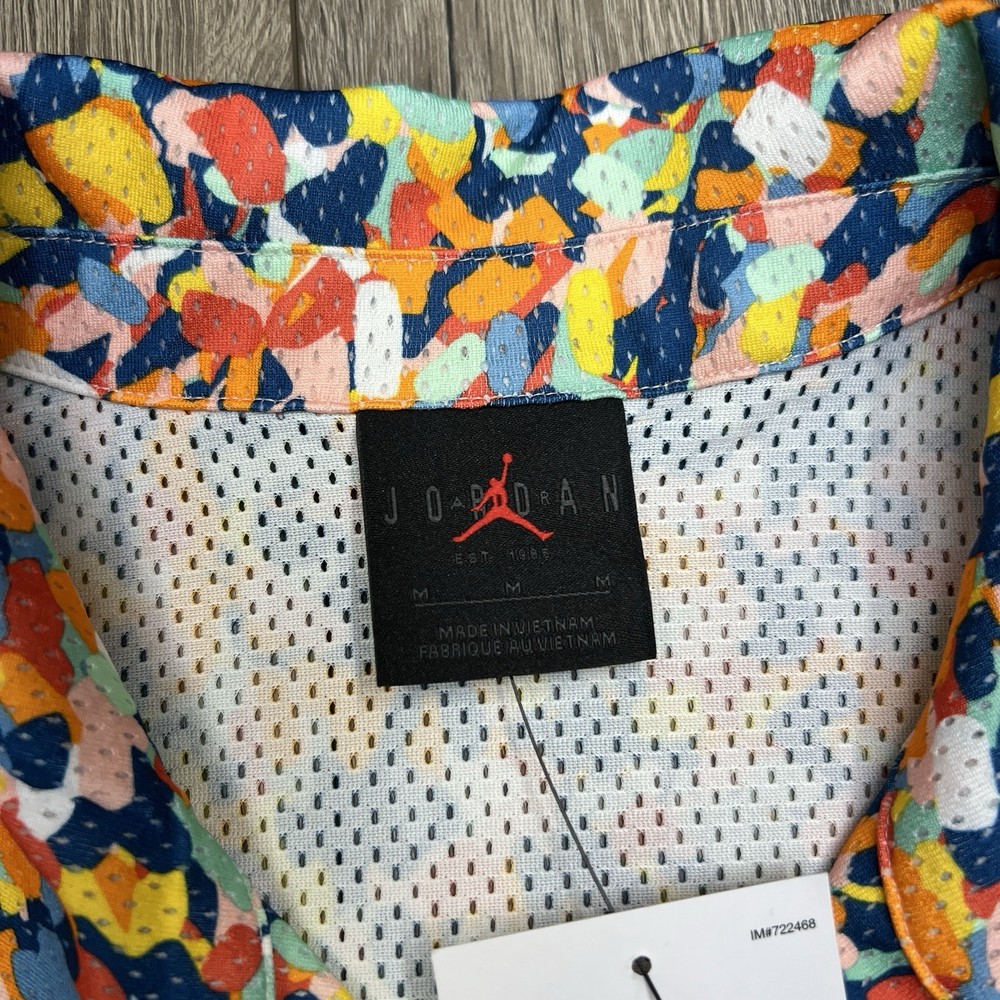 Jordan Button Up Shirt Medium Mens Multicolor Essentials Poolside Short Sleeve