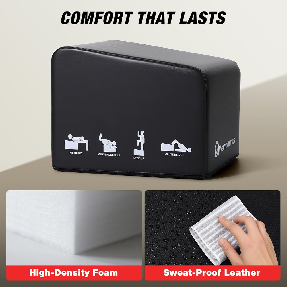 WARMOUNTS Hip Thrust Bench, Multi-Functional Hip Thrust Machine for Strength Tra