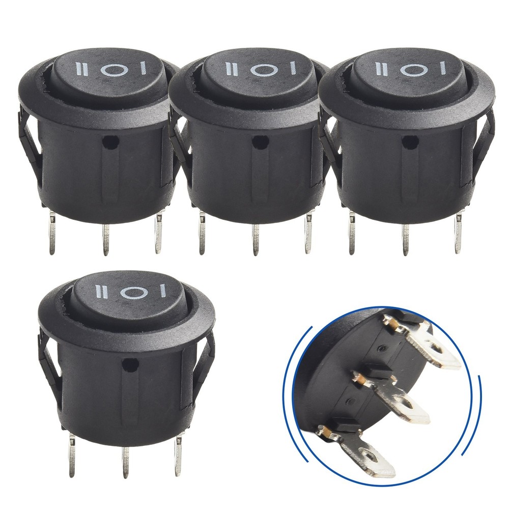4Pcs Small Momentary Rocker Switch ON OFF ON 3 Pin 3 Position with Longevity