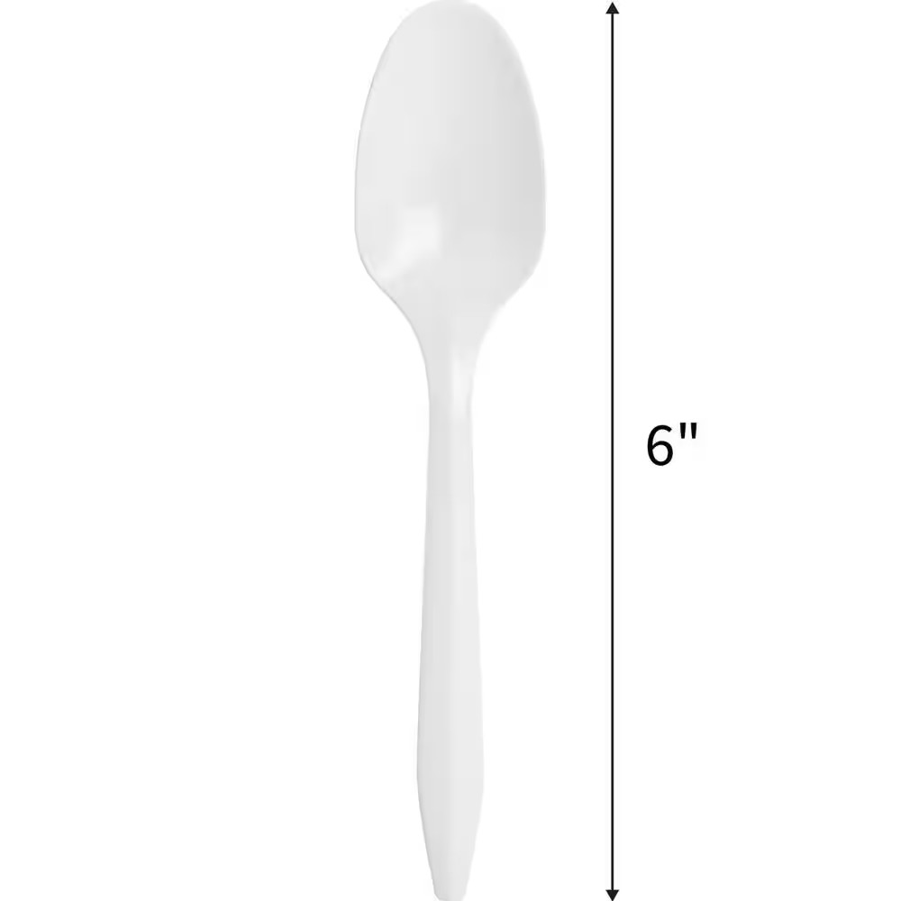 White Polypropylene Medium-Weight Spoons
