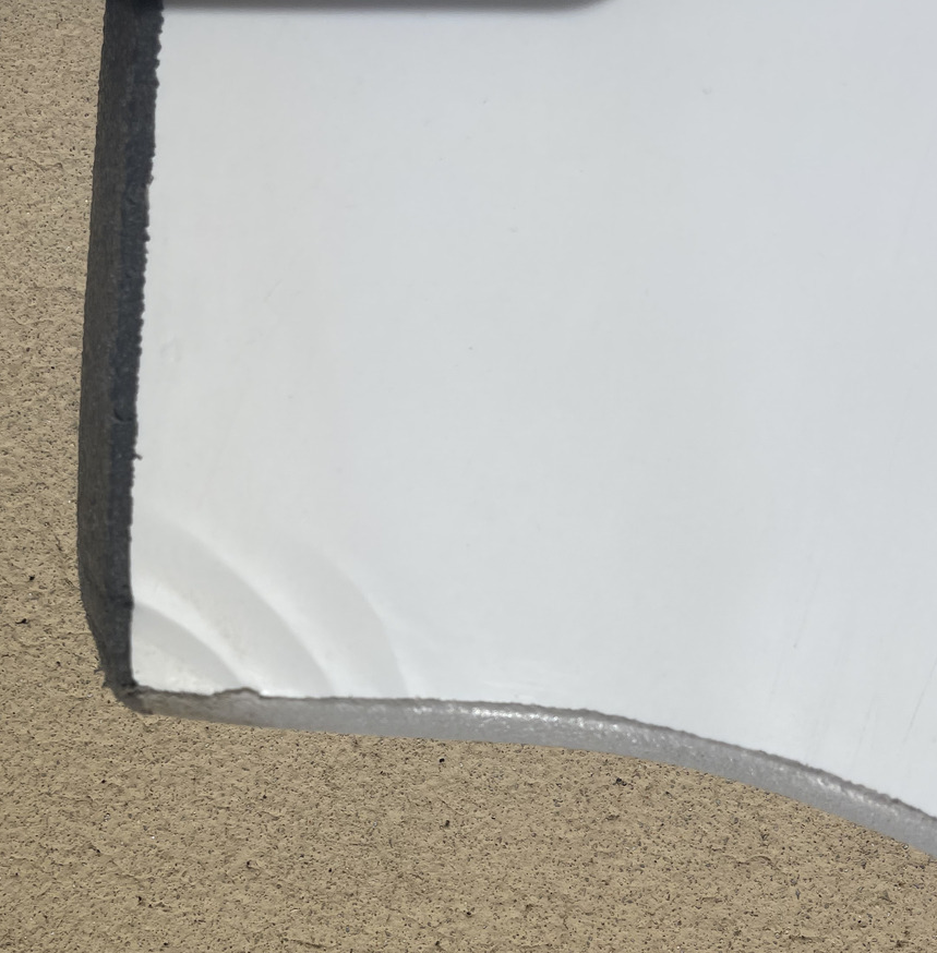 Pre-owned Grey Morey Boogie Board with hard bottom and LEASH