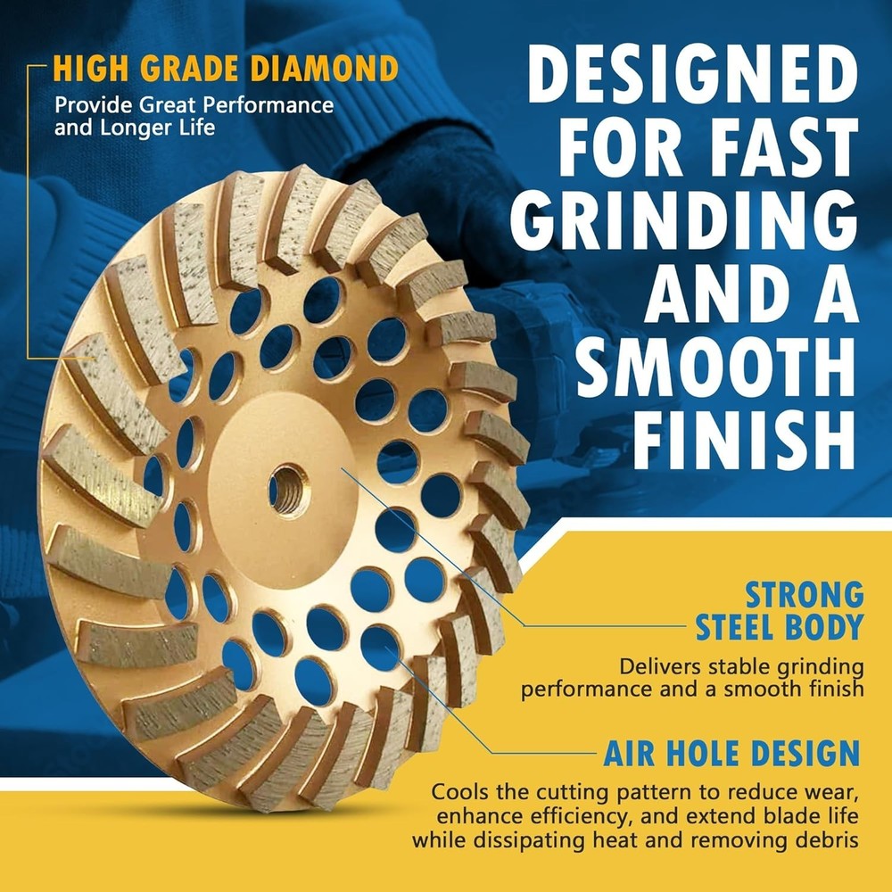 7" Diamond Wheel for Coating Removal, Grit 40, Medium Bond