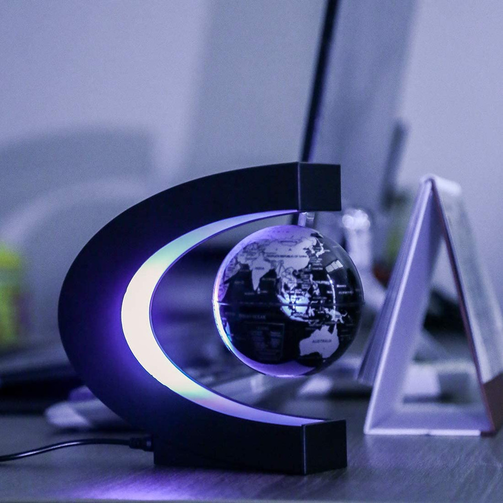 Magnetic Levitating Floating Globe LED Light Rotating Desk Decor Science Gift