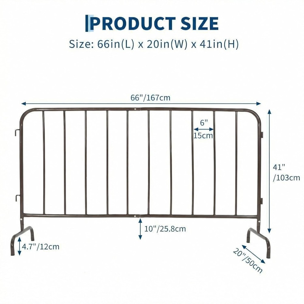 Metal Barricade W/ Removable Feet: Rust-Resistant Crowd Control for Construction