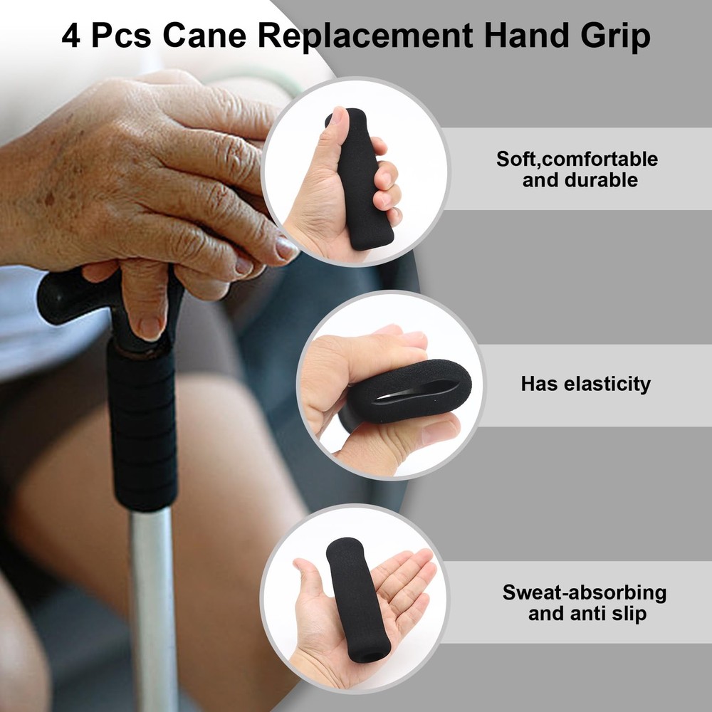 4Pcs Cane Replacement Hand Grip Replacement Walking Cane Hand Grip Walking Ca...