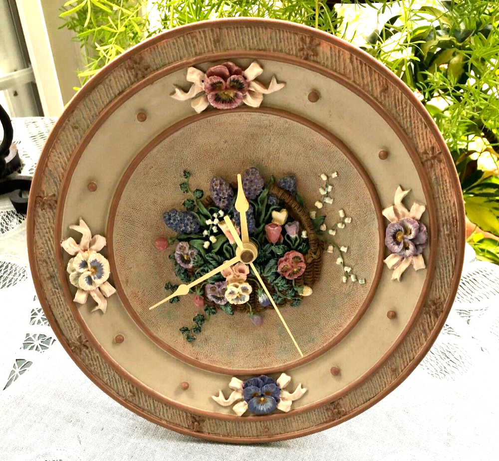 INNOVATIONS - WALL CLOCK W/ PANSIES