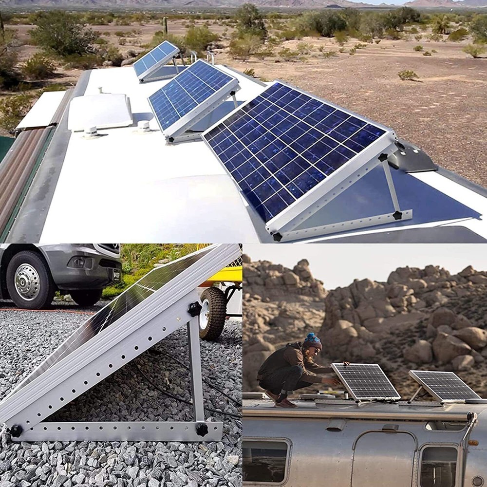 (45/47in）Solar Panel RV Tilt Mount Brackets Roof Flat Surface Adjustable Frame