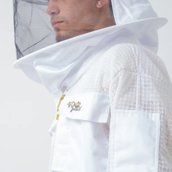 OZ ARMOUR 3 Layer Mesh Ventilated Beekeeping Jacket With Round Hat Veil
