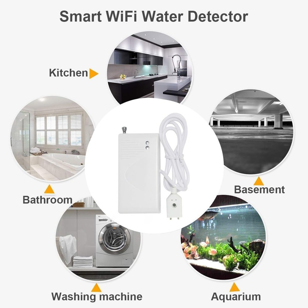 Water Detector Kit: 1 Smart Hub + 3 Leak Sensor (Silent), Water Sensor with E...