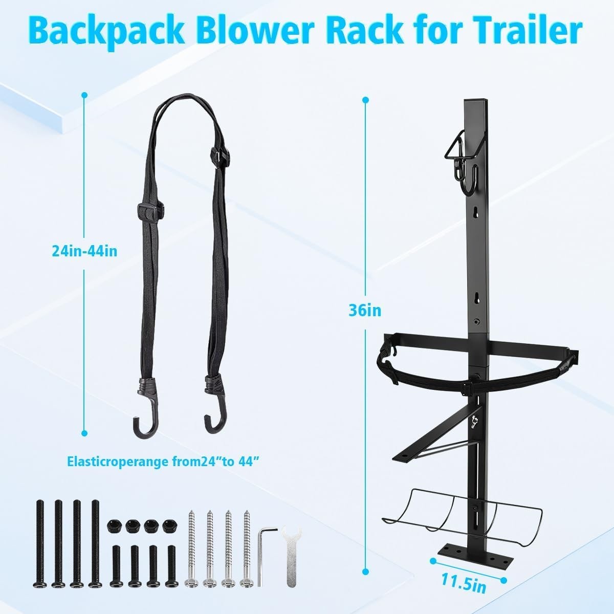 Heavy-Duty Backpack Blower Rack for Trailers, Steel Storage Tube Bracket and Str