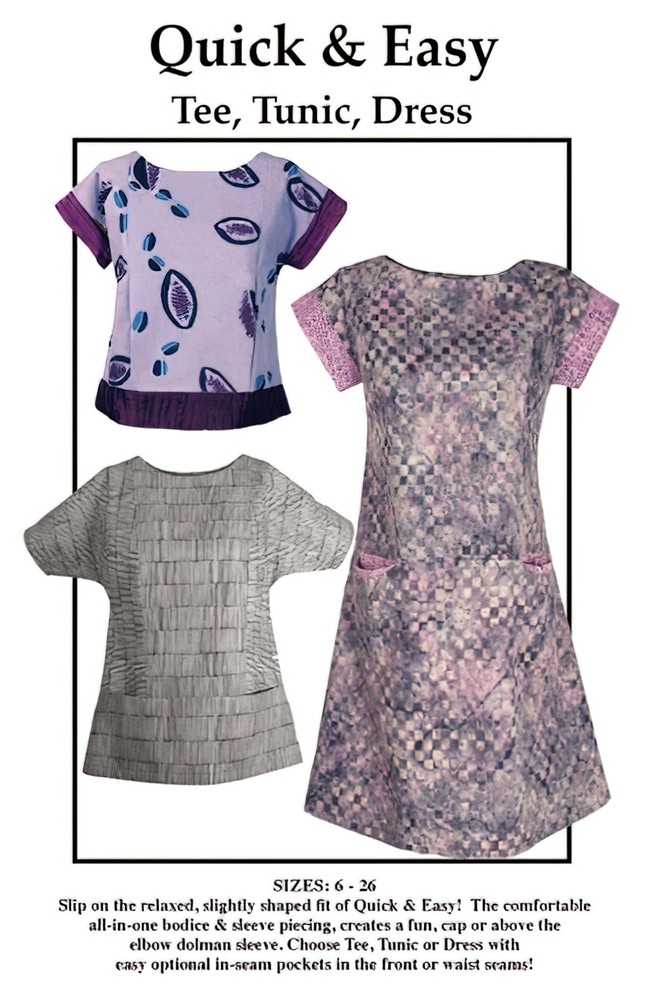 Quick & Easy Tee, Tunic, Dress Pattern by Karen Nye CNT Pattern Co