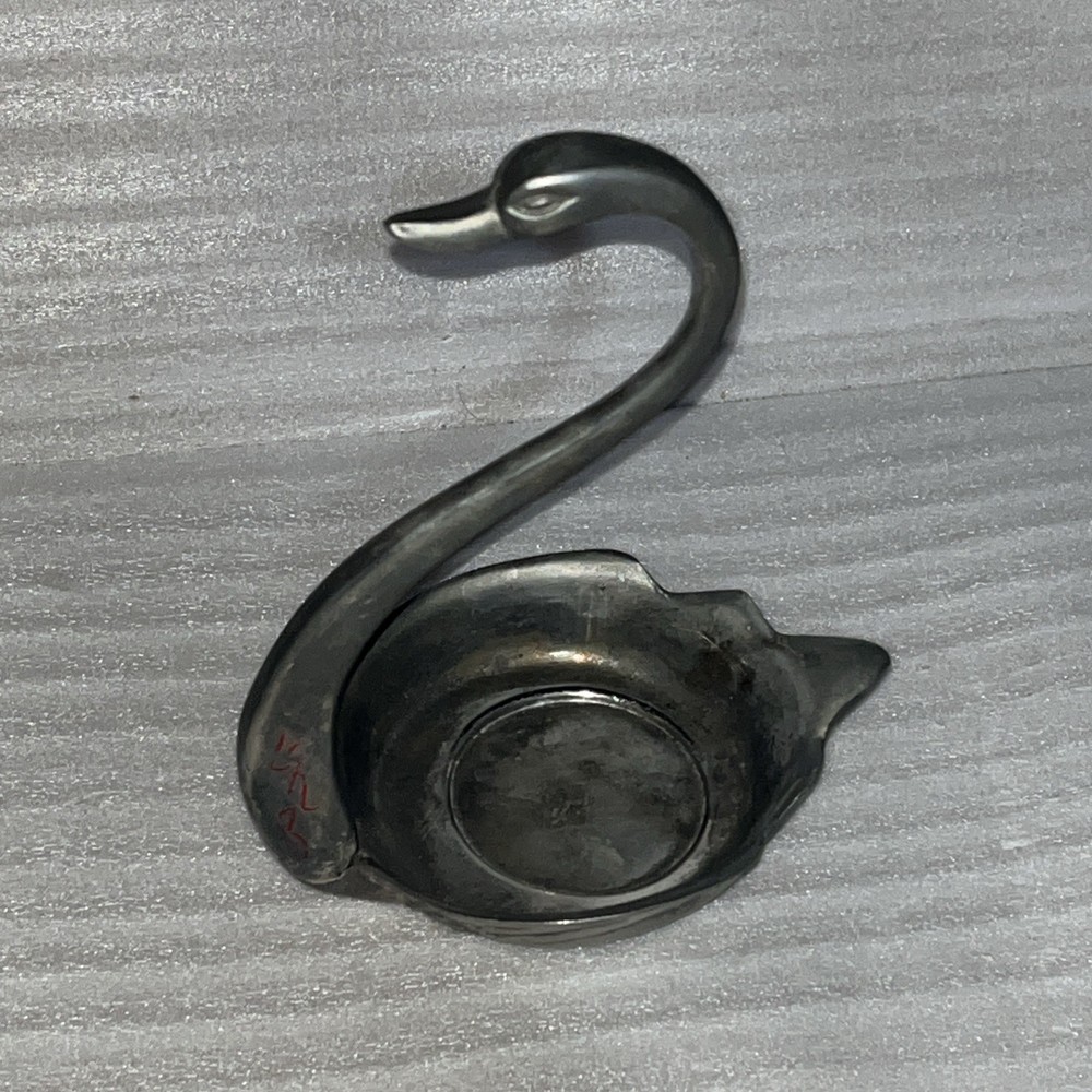 Vintage Silver Plated Swan Ring Holder/Trinket Dish
