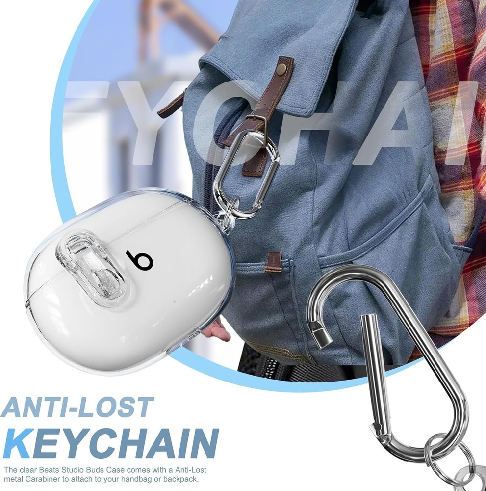 Compatible with Beats Studio Buds/Studio Buds Plus Case Cover Clear Clear+P