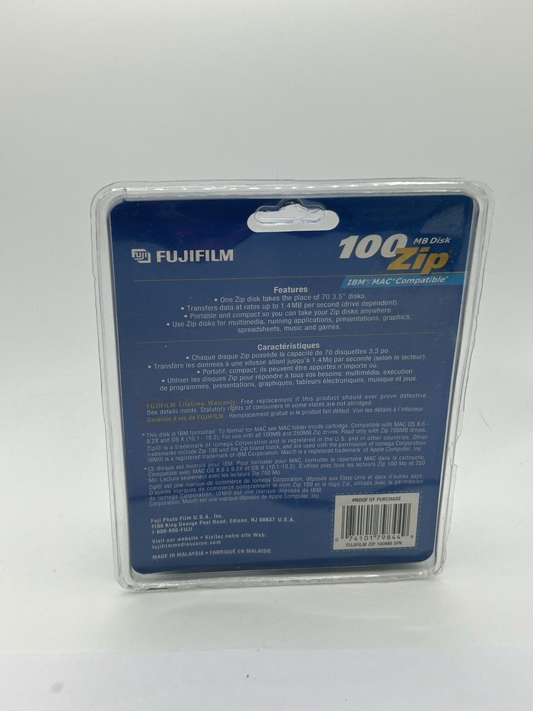 FUJIFILM 100MB Zip Disk 5 Pack IBM MAC Compatible