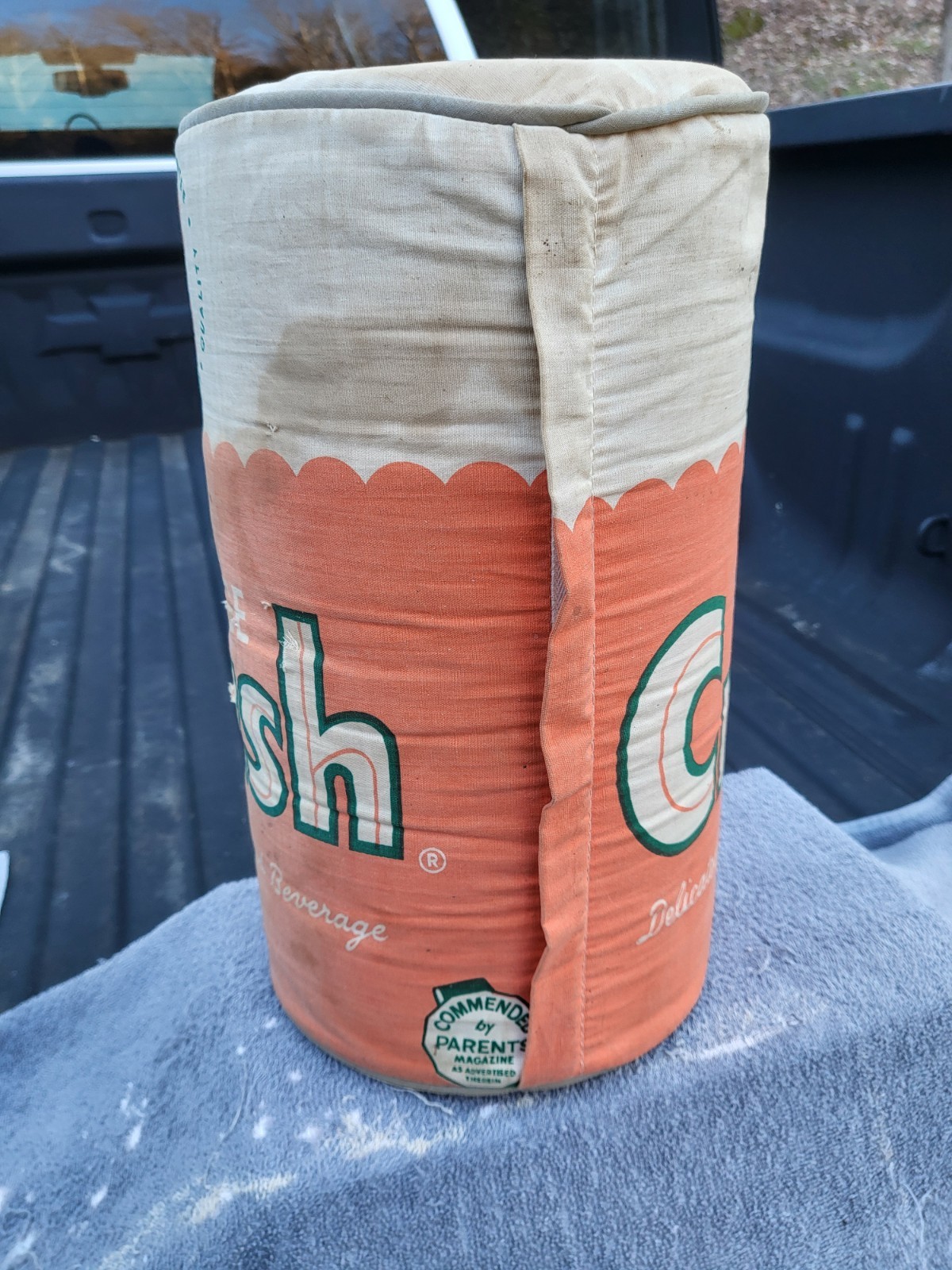 Orange Crush Pillow Can Advertising Sign, NOT FLANGE.