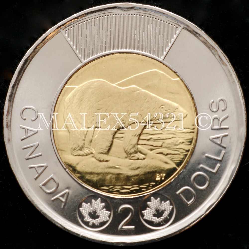 🇨🇦​ CANADA 2020 POLAR BEAR 2 DOLLARS UNCIRCULATED FROM MINT ROLL