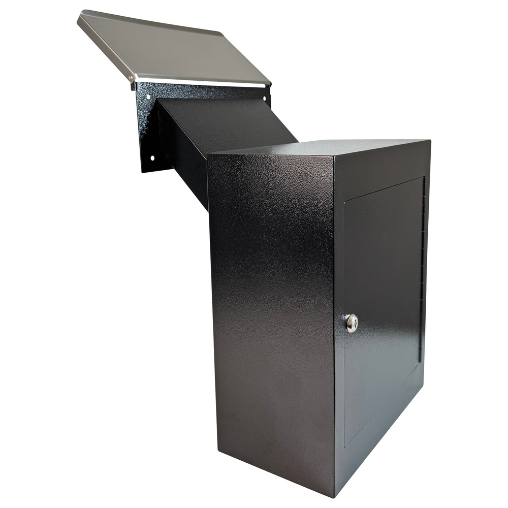Rainproof Through the Wall Locking Mailbox with 10-Inch Adjustable Chute