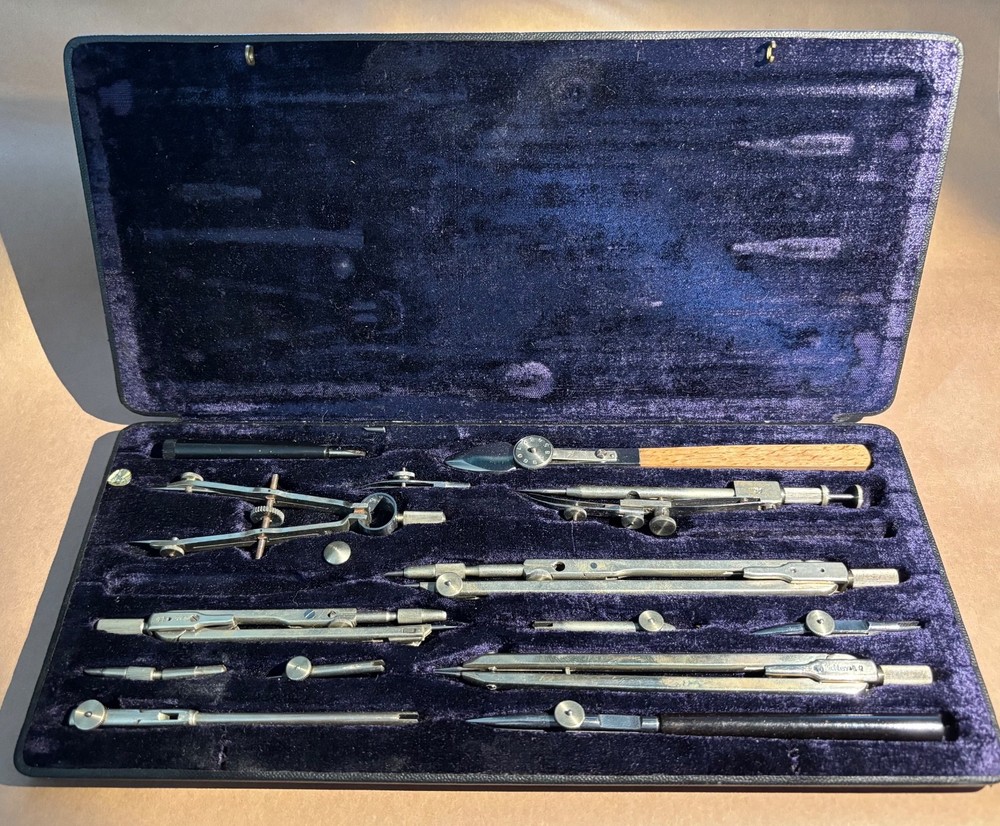 Antique Collectible E.O. RICHTER PRECISION PRaCISION Drafting Tools Set
