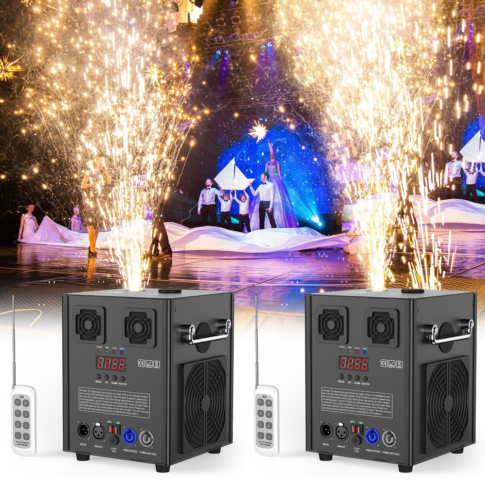 2X 700W Cold Spark Firework Machine Stage Effect DMX Machine DJ Event Party&Case