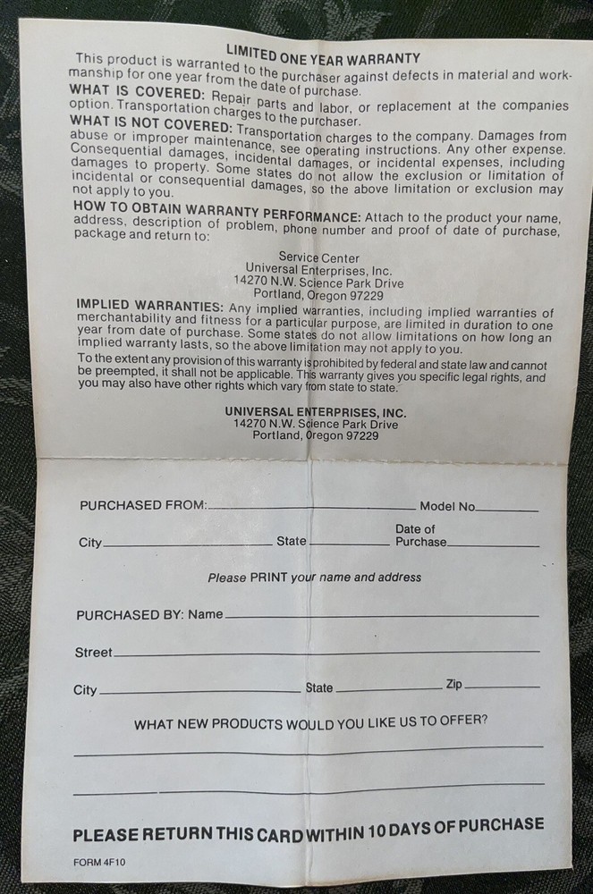 VTG Universal Enterprises Clamp On Current Probe Accessory W/ Case & OpBook