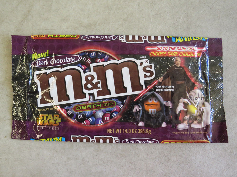 2005 M&M STAR WARS PACKAGE PRINTER SAMPLE BAG MEDIUM COUNT DOOKU EPISODE III