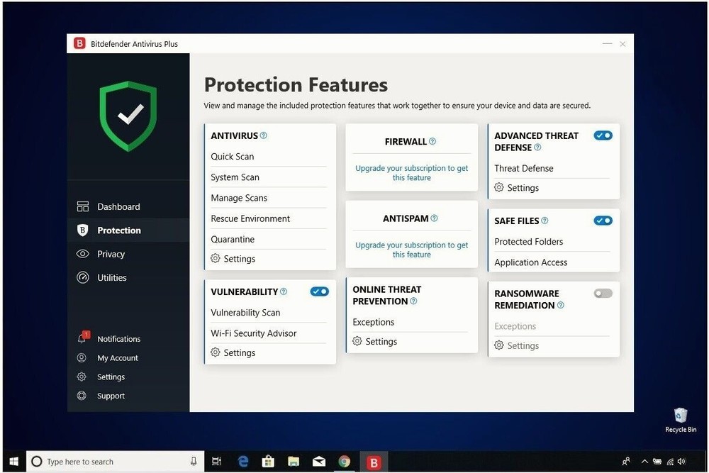 Bitdefender Antivirus Plus | 2 Years 1 WINDOWS PC | Daily VPN