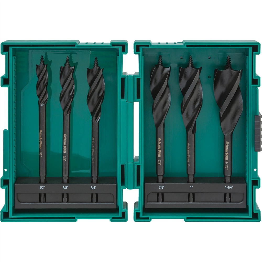 T33847 Three Flute Quick-Release Hex Shank Speed Boring Bit Set, 6 Pc.