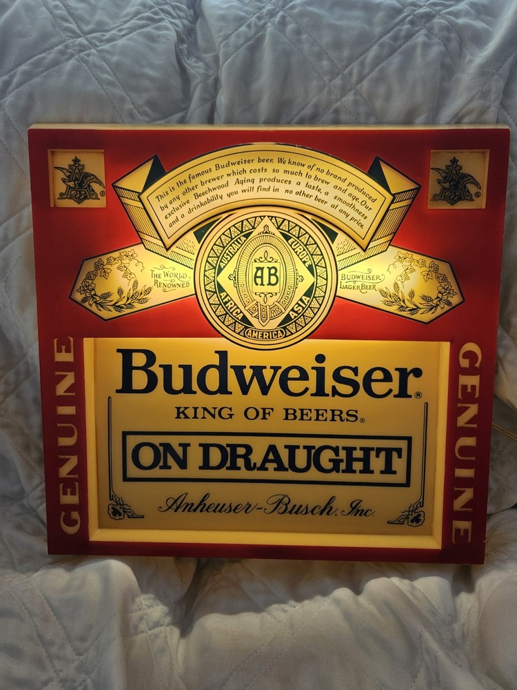 Budweiser On Draught Lighted Sign