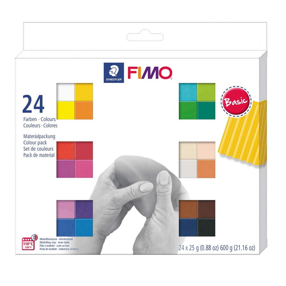 Original FIMO® Soft Modelling Clay (oven-bake) 24 Basic Colors Pack