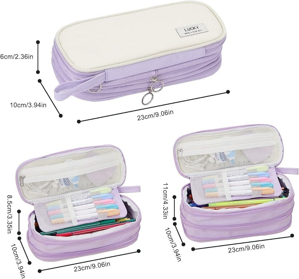 big pencil storage case purple