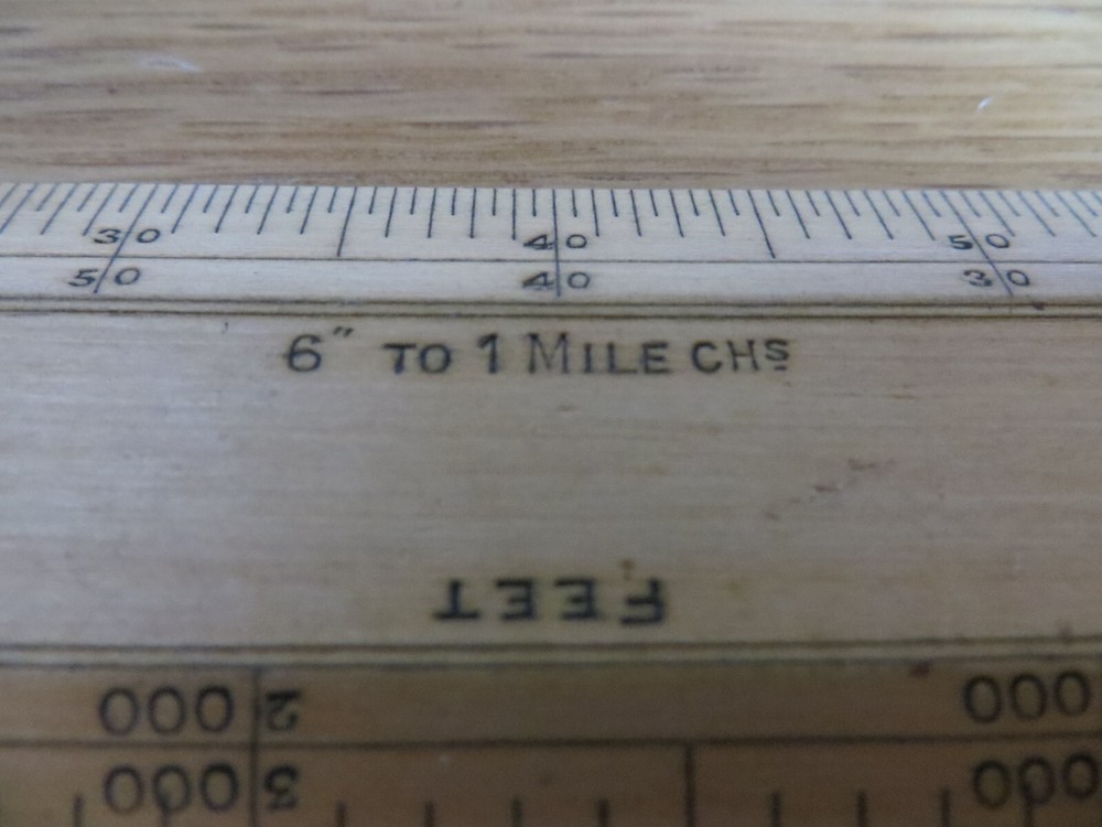 VINTAGE BOXWOOD SCALE RULER 6" Engine Divided