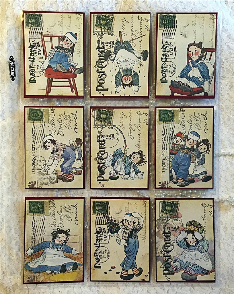 Raggedy Ann~Andy~Vintage~9 Pocket Pen Pal~Cards~No Protector~#36~judysjemscrafts
