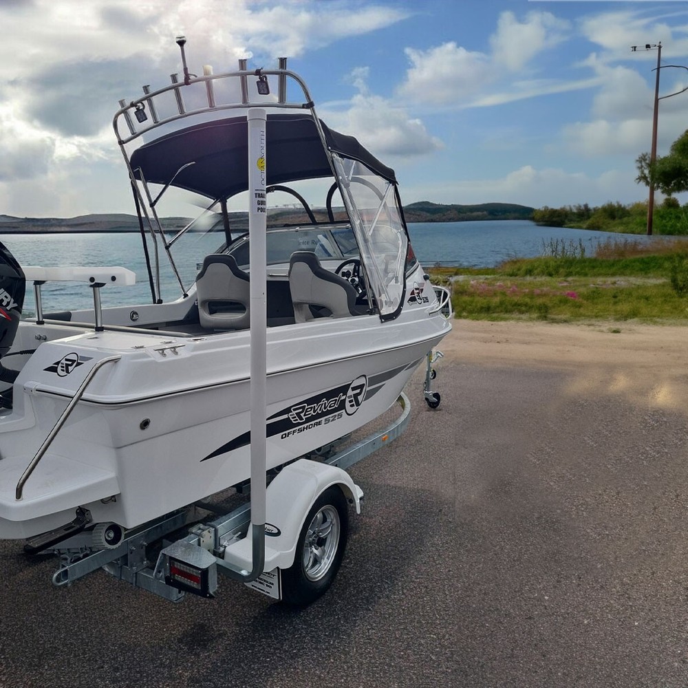 Oceansouth Galvanized Guide On Post Poles Pair for Rectangular Beam Trailer 75"