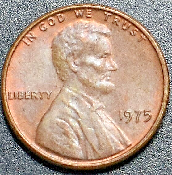 1975 ERROR PENNY WORN DIE LUMP UNDER STEPS 217