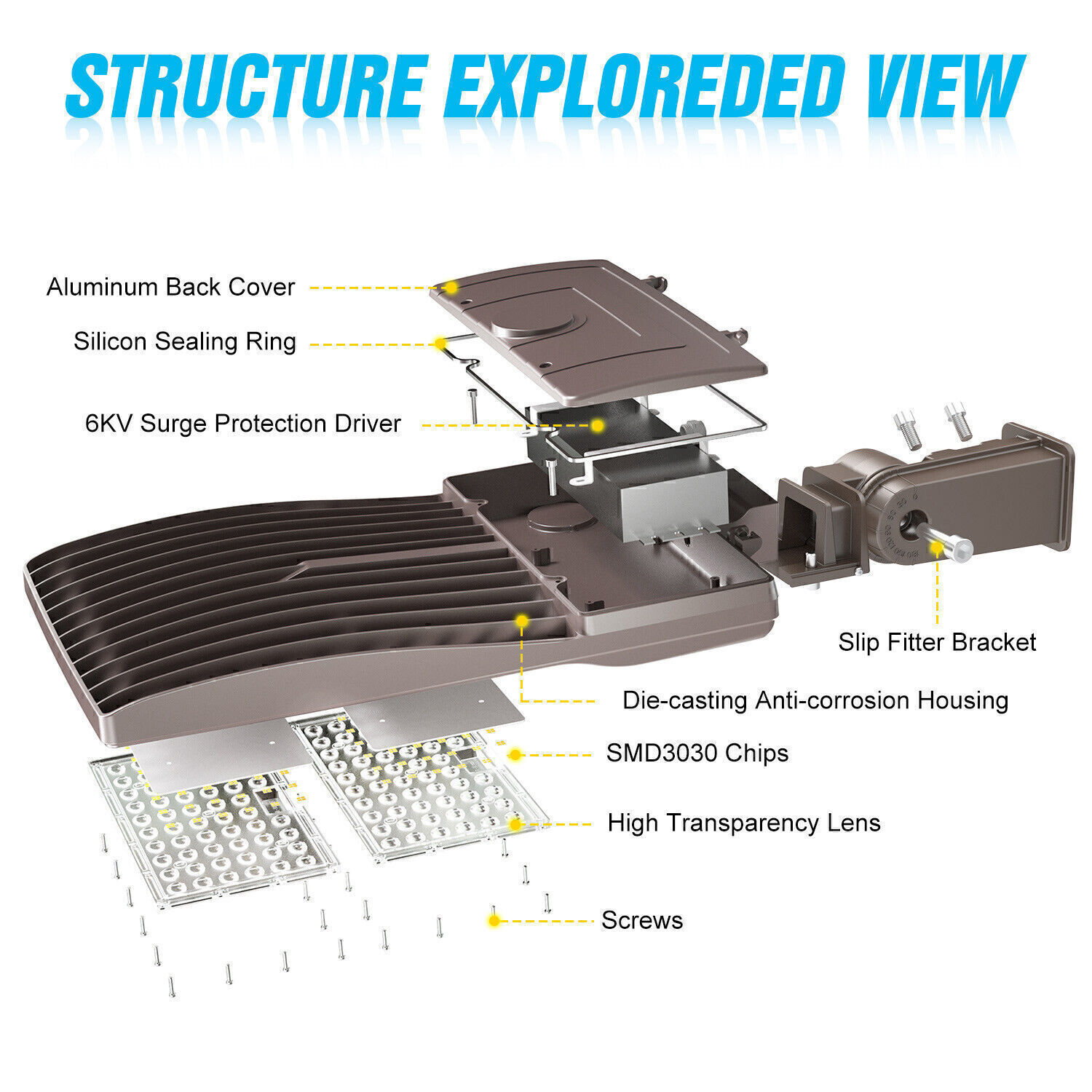 400 Watt LED Shoebox Parking Lot Light Commercial Outdoor Tennis Courts Lighting
