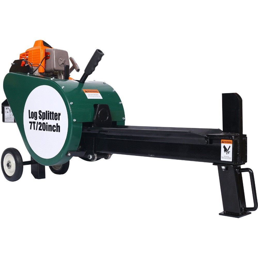 Double Flywheel Electric Log Splitter 7-Ton 2HP Hotizontal Auto Return 20in