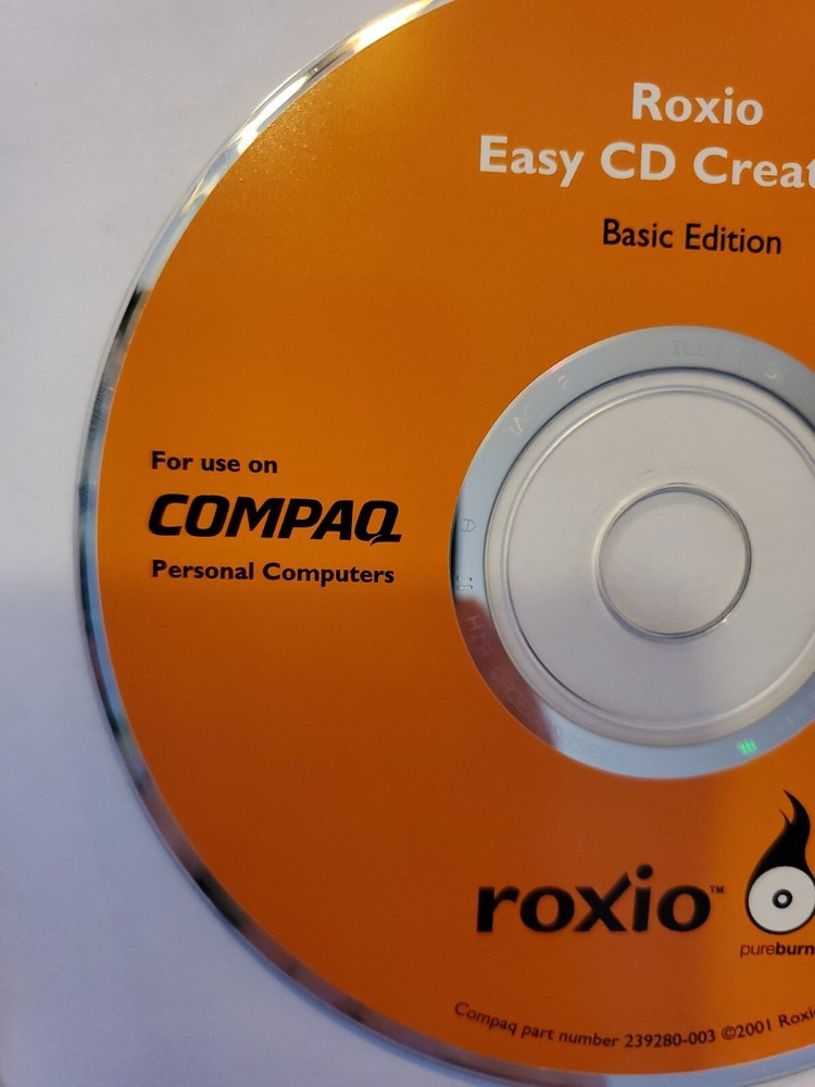 Roxio Easy CD Creator Basic Edition For Use On Compaq PC
