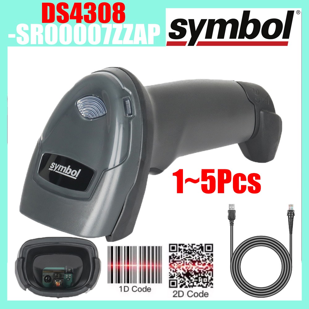 Symbol DS4308-SR00007ZZAP1D /2D PDF Handheld Barcode Scanner USB POS Reader Kit
