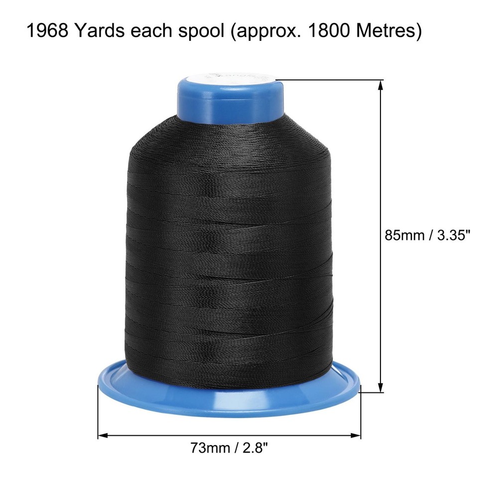 Bonded Polyester Thread Extra-strong 1968 Yards 150D/0.25mm (Dark Black)