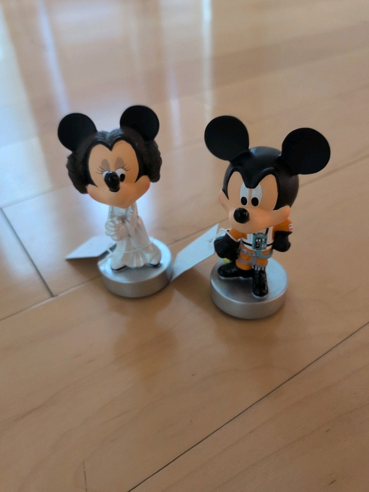 Mickey & Mini Mouse Star Wars Walt Disney Bobble Head Figures