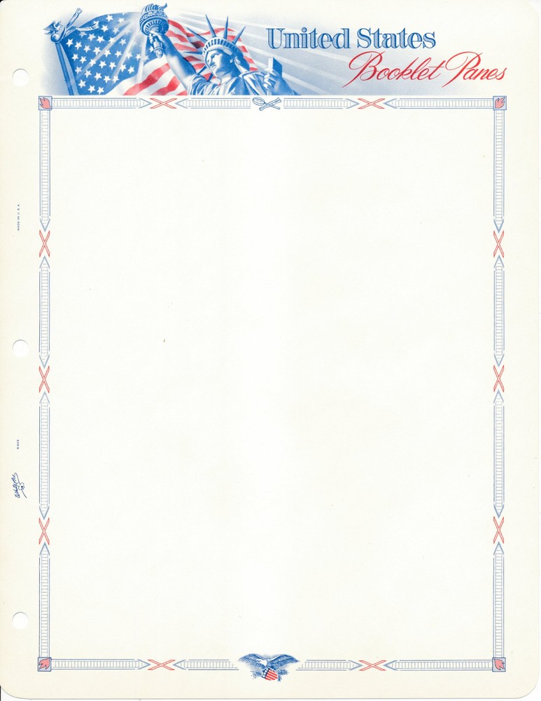WHITE ACE US Booklet Pane Blank Pages - Package of 10 Pages