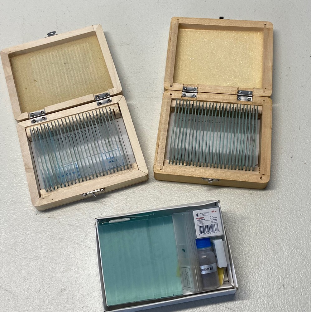 Amscope 49 PreparedMicroscope Slides In 2 Boxes